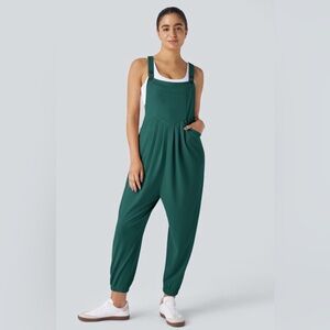 Halara Pockets Waffle Casual Jogger Overalls